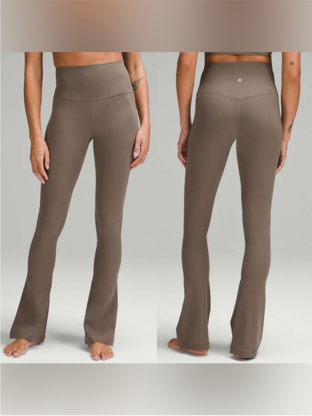 Lululemon Align Ribbed Mini-Flare Pant Regular Length Nomad Leggings size 4